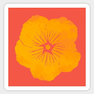 Orange flower on red background Sticker